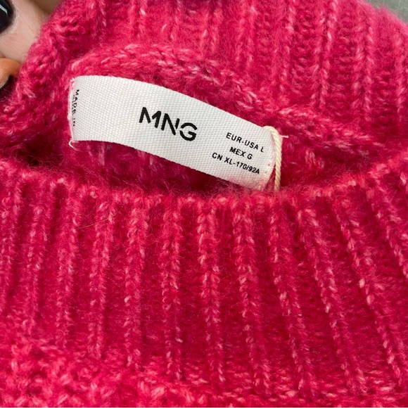 NWT Mango Contrasting‎ Knit Sweater Pink Large - Picture 9 of 14